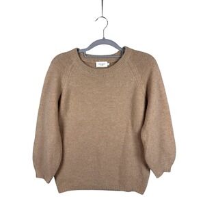 THE RESET R LABEL 80% Wool 20% Cashmere Crew Neck Tan Sweater Women's Sz XS
